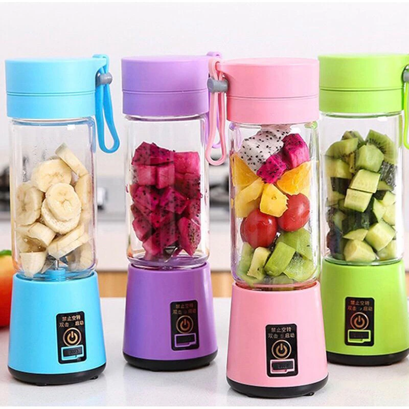 Portable USB Juicer Blender – 6 Blades, Rechargeable Smoothie Maker for Travel & Gym 🍓🥤