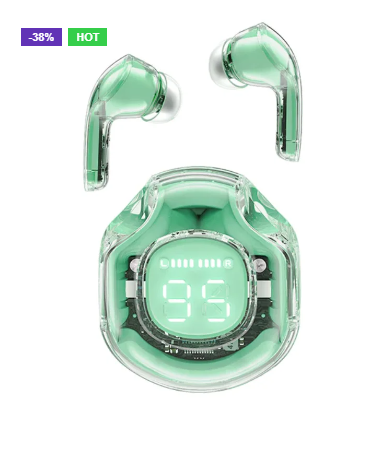 Fashionable earbuds in black and orange case for UAE market"
