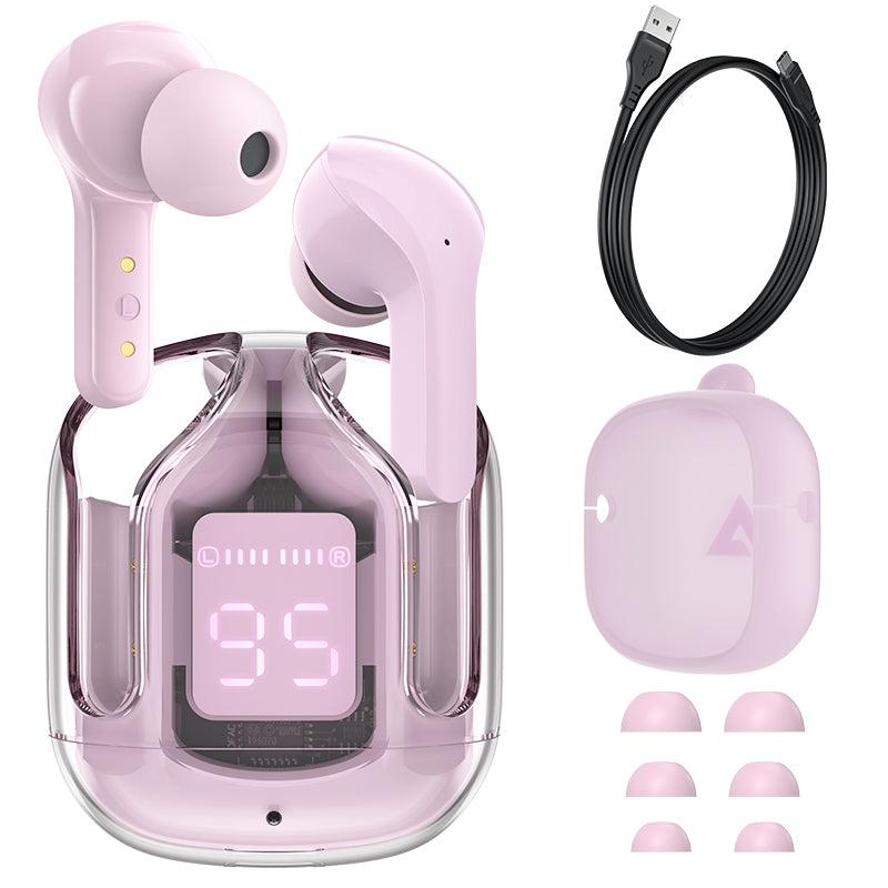 T6 Crystal Wireless Earbuds UAE – Waterproof Bluetooth 5.3 Earphones with LED Display & Fast Charging