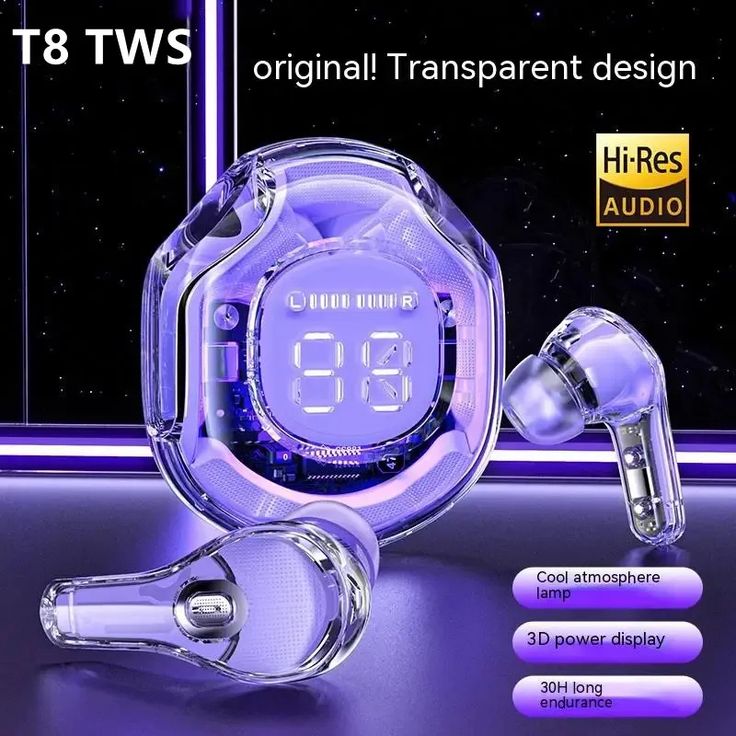 Crystal Clear T8 Earbuds 2 days Free Cash On Delivery (UAE)
