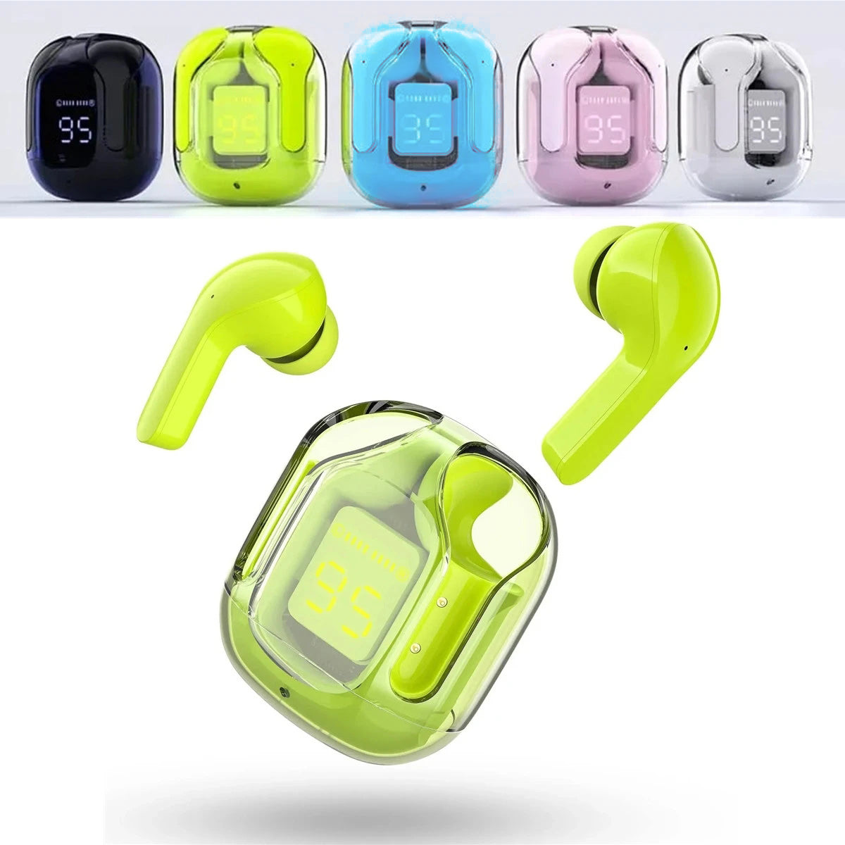 T6 Crystal Wireless Earbuds UAE – Waterproof Bluetooth 5.3 Earphones with LED Display & Fast Charging