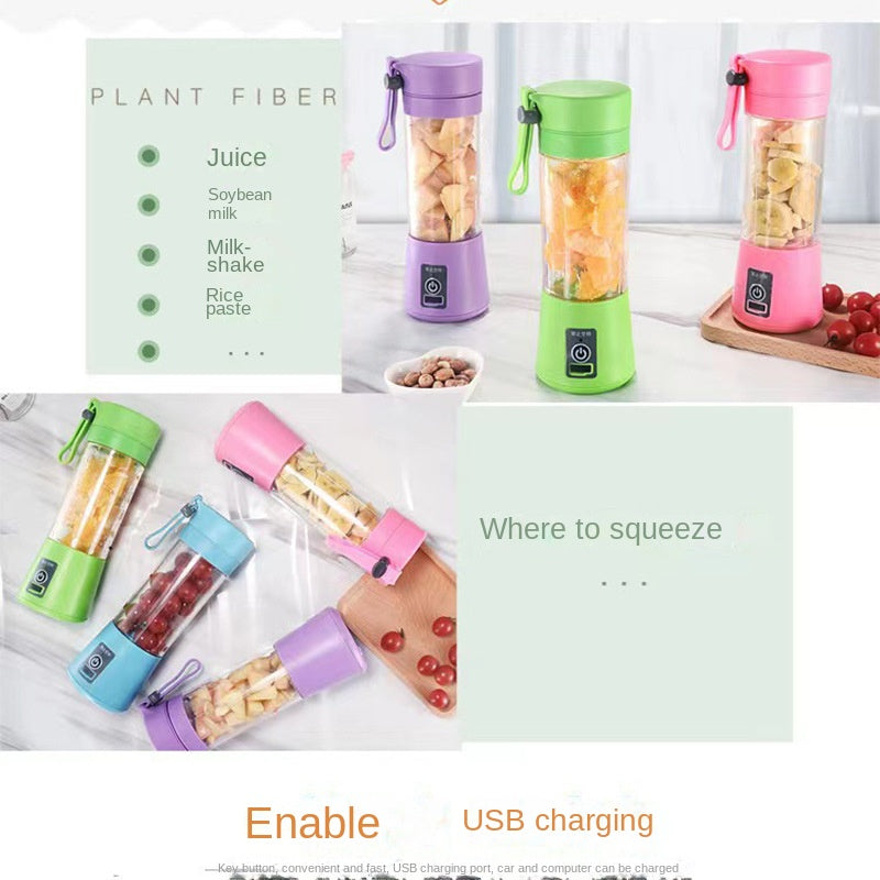 Portable USB Juicer Blender – 6 Blades, Rechargeable Smoothie Maker for Travel & Gym 🍓🥤