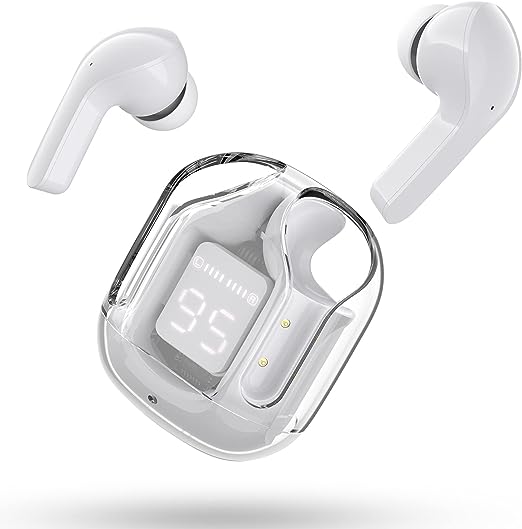 T6 Crystal Wireless Earbuds UAE – Waterproof Bluetooth 5.3 Earphones with LED Display & Fast Charging