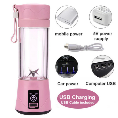Portable USB Juicer Blender – 6 Blades, Rechargeable Smoothie Maker for Travel & Gym 🍓🥤